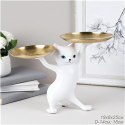 Статуэтка Кошка 25 см / XY603-2 /уп 8/белая