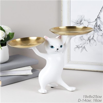 Статуэтка Кошка 25 см / XY603-2 /уп 8/белая