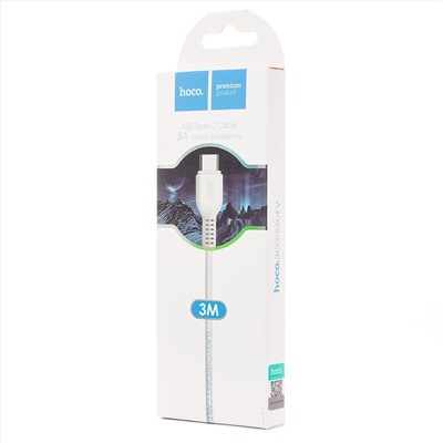Кабель USB - Type-C Hoco X20 Exotic Radiance 12W 300см 2,4A  (white)