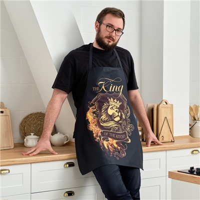 Фартук Этель The King of the kitchen 73×71 см, 100% хлопок, саржа 190 г/м²
