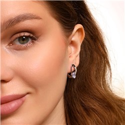 Серьги ювелирная бижутерия покрытие посеребрение, вставка: фианиты, цвет: прозрачный, арт.314.307