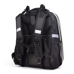 Рюкзак каркасный, Goal time, формованный из полимеров, материал: нейлон, полиэстер, полноцветная печать, вышивка, аппликация. 2 отделения на молнии, 2 бегунка на каждой молнии, 2 боковых кармана, светоотражатели , жесткая эргономичная спинка;  широкие, ре