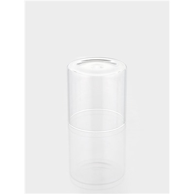 Сахарница Bella Tenero «Эко», 300 мл, 8×8×8.5 см, с бамбуковой крышкой и ложкой, стекло, прозрачная