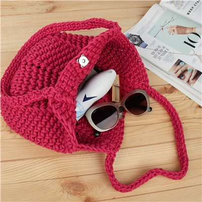 Сумка шоппер 30x26 / DW-05 /уп 50/малиновая