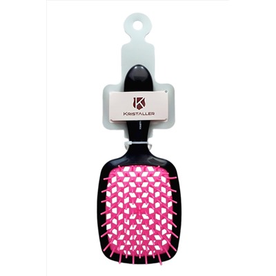 Kristaller Расчёска массажная для быстрой сушки волос WS023, черно-розовый, пластик, 20,5 см KRISTALLER, 1134966