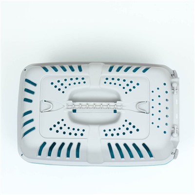 Переноска для животных, 47×30×35 см, вес до 9 кг, пластик, синяя