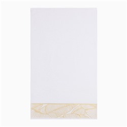 Полотенце махровое Love Life Leaves, 50×90 см, хлопок 100%, белое