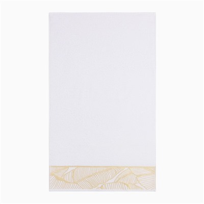 Полотенце махровое Love Life Leaves, 50×90 см, хлопок 100%, белое