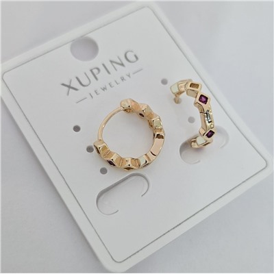 Серьги коллекция "Xuping" покрытие позолота, вставка: фианиты, арт.004.005
