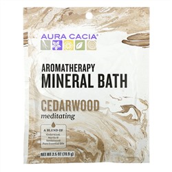 Aura Cacia, ароматерапевтическое средство для ванны с микроэлементами, медитативный кедр, 70,9 г (2,5 унции)