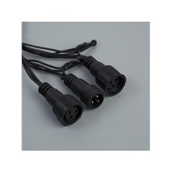 Гирлянда «Нить» 10 м, IP44, УМС, тёмная нить, 100 LED, свечение бело-синее, мигание, 220 В