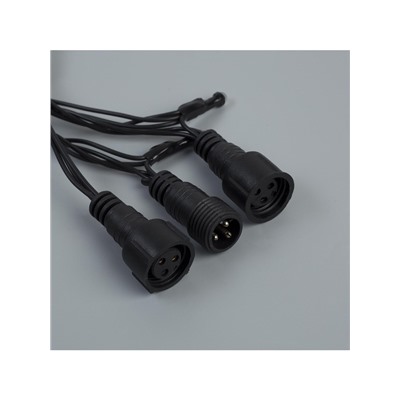 Гирлянда «Нить» 10 м, IP44, УМС, тёмная нить, 100 LED, свечение бело-синее, мигание, 220 В