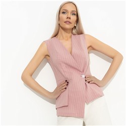 Жилет приталенного силуэта, Стильный лидер (розовая пудра)