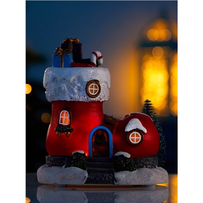 Светодиодная фигура «Волшебный сапожок», 13×11 см, 4 LED, от батареек АААx2, свечение тёплое белое