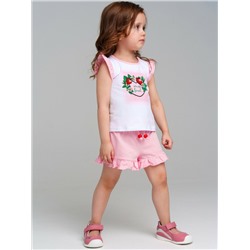 Комплект детский трикотажный для девочек: фуфайка (футболка), шорты
