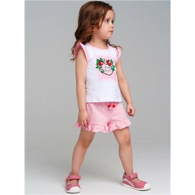 Комплект детский трикотажный для девочек: фуфайка (футболка), шорты