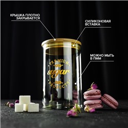 Банка для хранения «Эко. Сахар», 1 л, 10×15 см, с бамбуковой крышкой, стекло, прозрачная