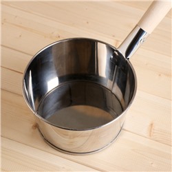 Ковш - черпак для бани и сауны, 1.5 л, нержавеющая сталь, деревянная ручка, «Добропаровъ»