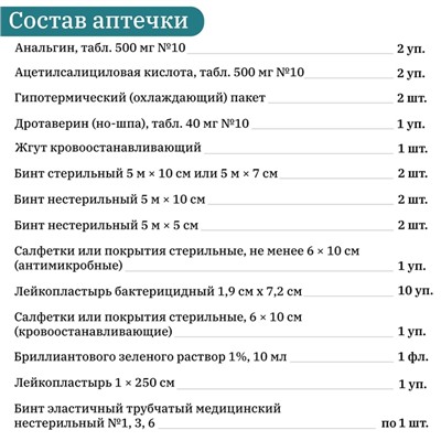 Аптечка для оказания первой помощи работникам «ФЭСТ», мягкий футляр, зелёная