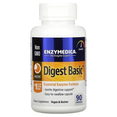 Enzymedica, Digest Basic, состав с основными ферментами, 90 капсул