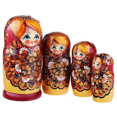 Матрешка 10 в 1 окрашенная