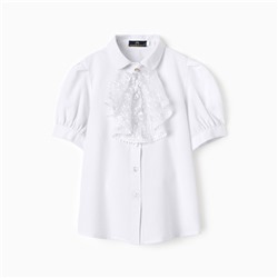 Блузка для девочек, цвет белый, рост 122 см