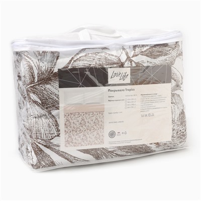 Покрывало 1.5-спальное LoveLife Tropics, 150×230±5 см, жатка