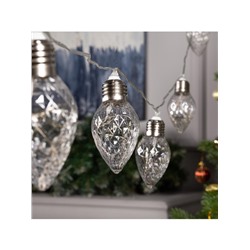 Гирлянда «Нить» 3 м с насадками «Лампочки шишки», IP20, прозрачная нить, 80 LED, свечение мульти, 8 режимов, 220 В