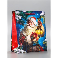 Пакет подарочный новогодний ламинированный, «Дед Мороз», 18×10×22.3 см