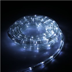 УЦЕНКА LED шнур 10 мм, круглый, 10 м, чейзинг, 2W-LED/м-24-220V, с контр. 8р, БЕЛЫЙ