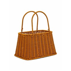 Корзина плетёная для хранения, 25×18×15 см, ручка h=14 см, коричневая