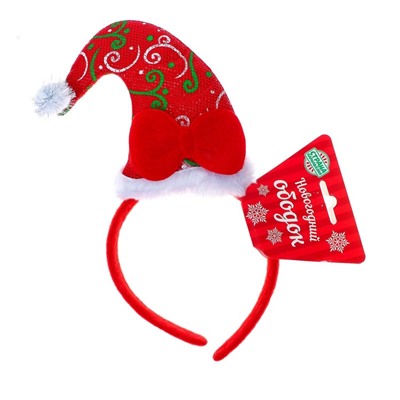 Ободок новогодний карнавальный «Колпак», с бантиком