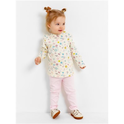 Футболка с длинным рукавом Крошка Я Flower, рост 62-68 см, бежевая