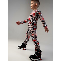 Термокомплект трикот. для мальчиков: фуфайка (футболка) с длин. рук, брюки