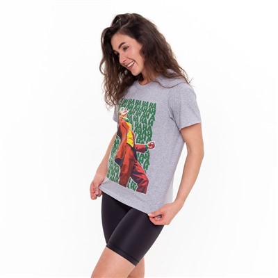 Футболка женская A HA HA, цвет светло-серый, размер 44