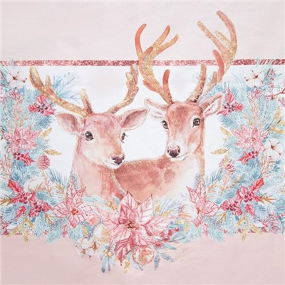 Скатерть новогодняя «Этель» Pink magic, d=220 см ±3 см с ГМВО, 100% хлопок, саржа 190 г/м²