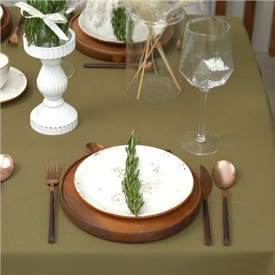 Скатерть «Этель» Kitchen 150×110 см, 100% хлопок, саржа 220 г/м², зелёная