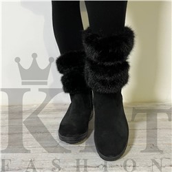 Унты женские короткие норка с замком, литая подошва