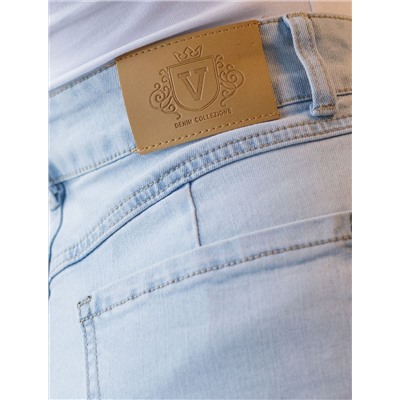 Джинсы-трубы из эластичного денима