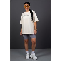 Костюм женский с велосипедками КЖ009 молочно-серый