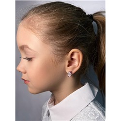 Серьги детские из золочёного серебра с эмалью и фианитами 925 пробы сп-00з216