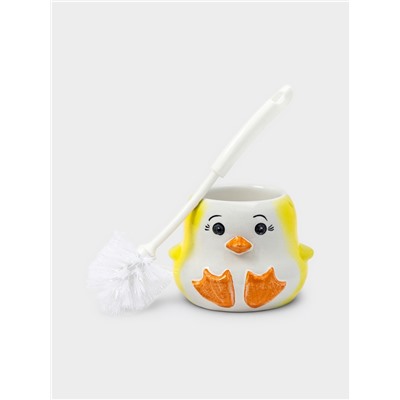Ёршик для унитаза с подставкой «Цыплёнок», фарфор