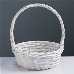 Корзина плетёная для хранения, ива, овальная, белая, набор 5 шт.