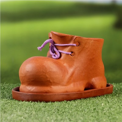 Декоративное кашпо «Башмак», 17×10×10 см, керамическое