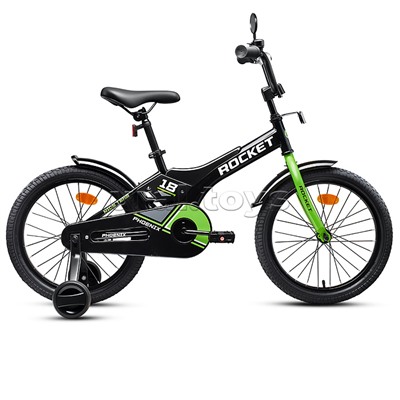 Велосипед 18" Rocket Phoenix, цвет черно/зеленый