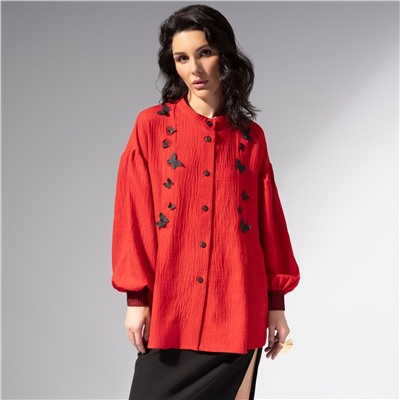 Рубашка нарядная, Нежный шум (красная)