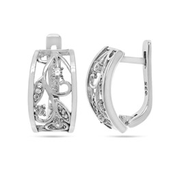 Серьги из серебра куб.циркон., ТЦ-26