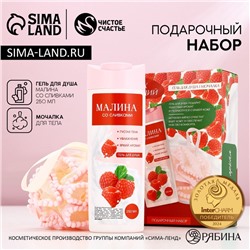 Подарочный набор косметики «Ярких эмоций», гель для душа 250 мл и мочалка для тела, Чистое счастье