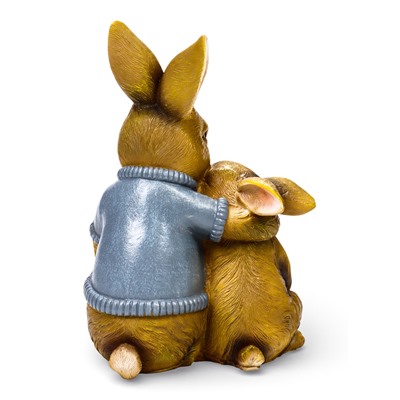 Садовая фигура из полистоуна «Заяц с дочкой», 23×18×12 см