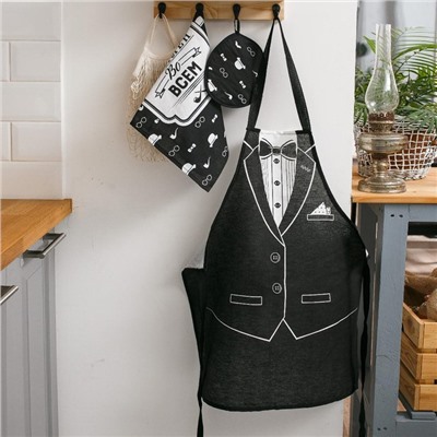 Фартук Доляна «Джентльмен», 60×70 см, хлопок 100 %, рогожка